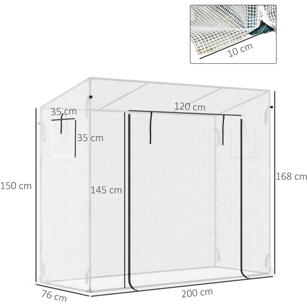 Outsunny White 6.5 x 2.5ft Walk In Greenhouse Image 8