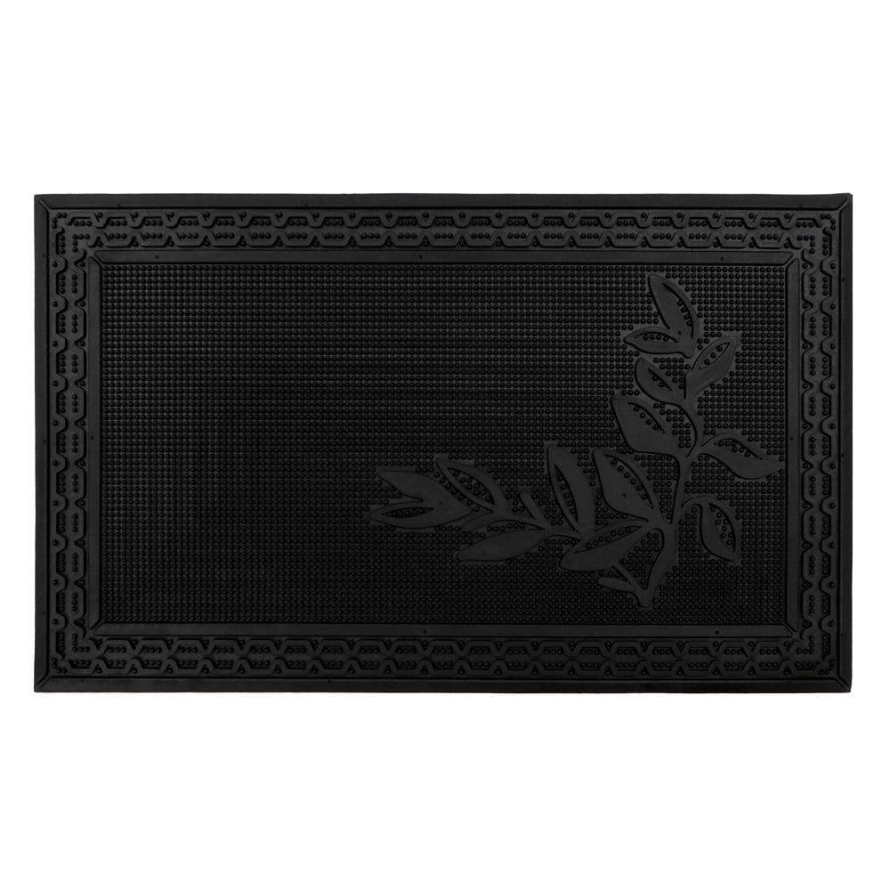 JVL Foliage Rubber Scraper Doormat 45 x 75cm Image 1