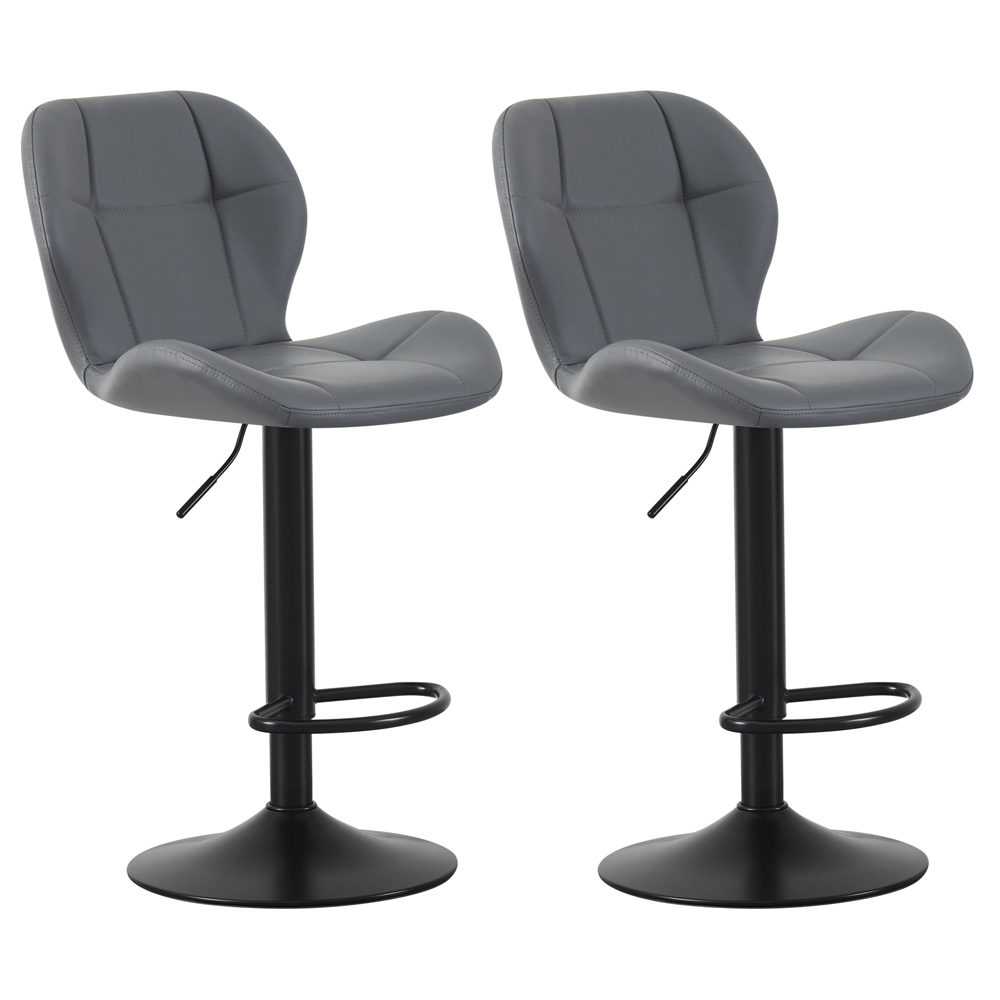 Stella Grey Height Adjustable Bar Stool with Footrest Set of 2 Image 2