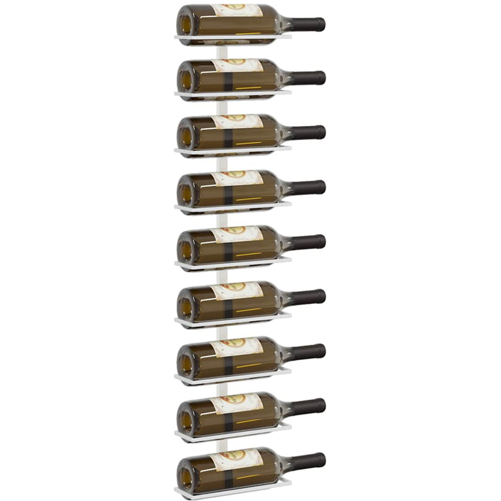 vidaXL 9 Bottle White Wall Mounted Wine Rack Image 3