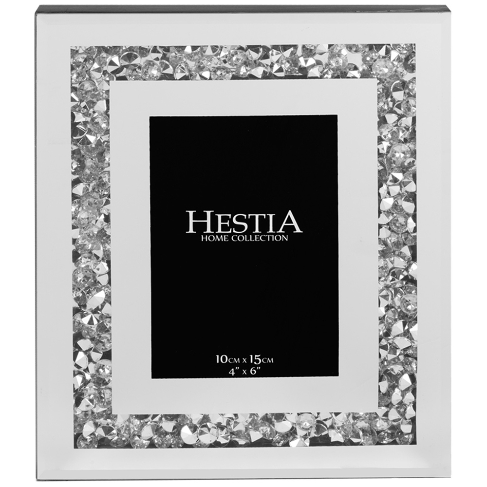 Hestia Glass Crystal Edge Photo Frame 4 x 6 inch Image 1