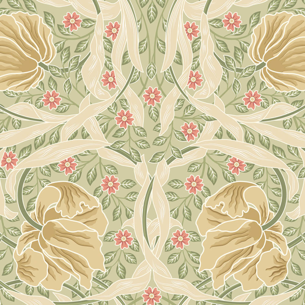 Origin Murals Flower Circle Olive Wall Mural Image 2