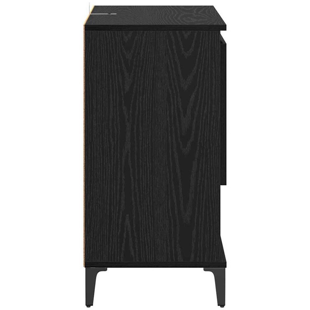 vidaXL 2 Door 2 Shelf Black Compact Sideboard Set of 3 Image 6