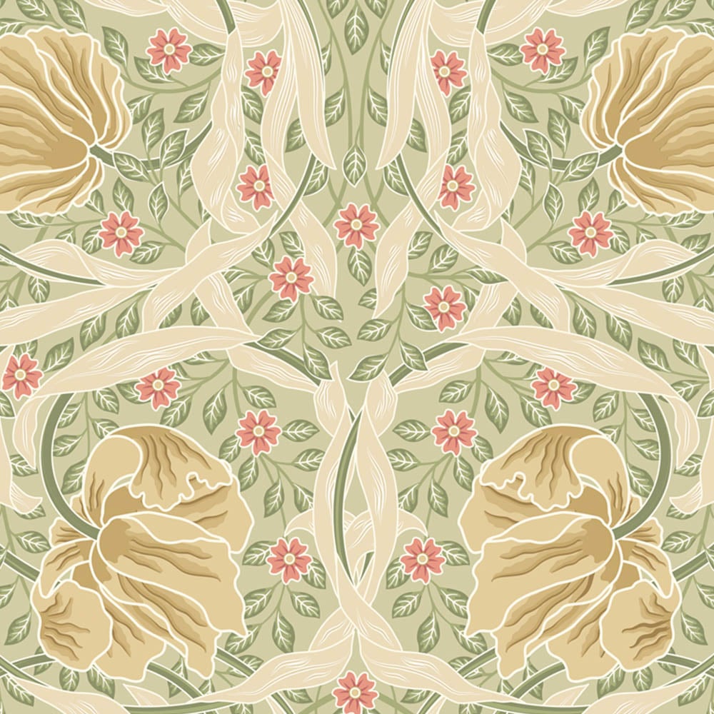 Origin Murals Flower Circle Olive Wall Mural Image 2