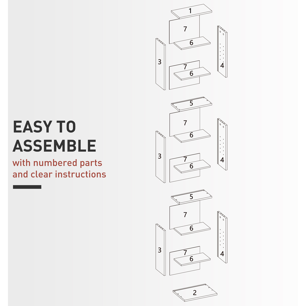 HOMCOM 9 Shelf Black DVD and CD Media Storage Unit Image 7
