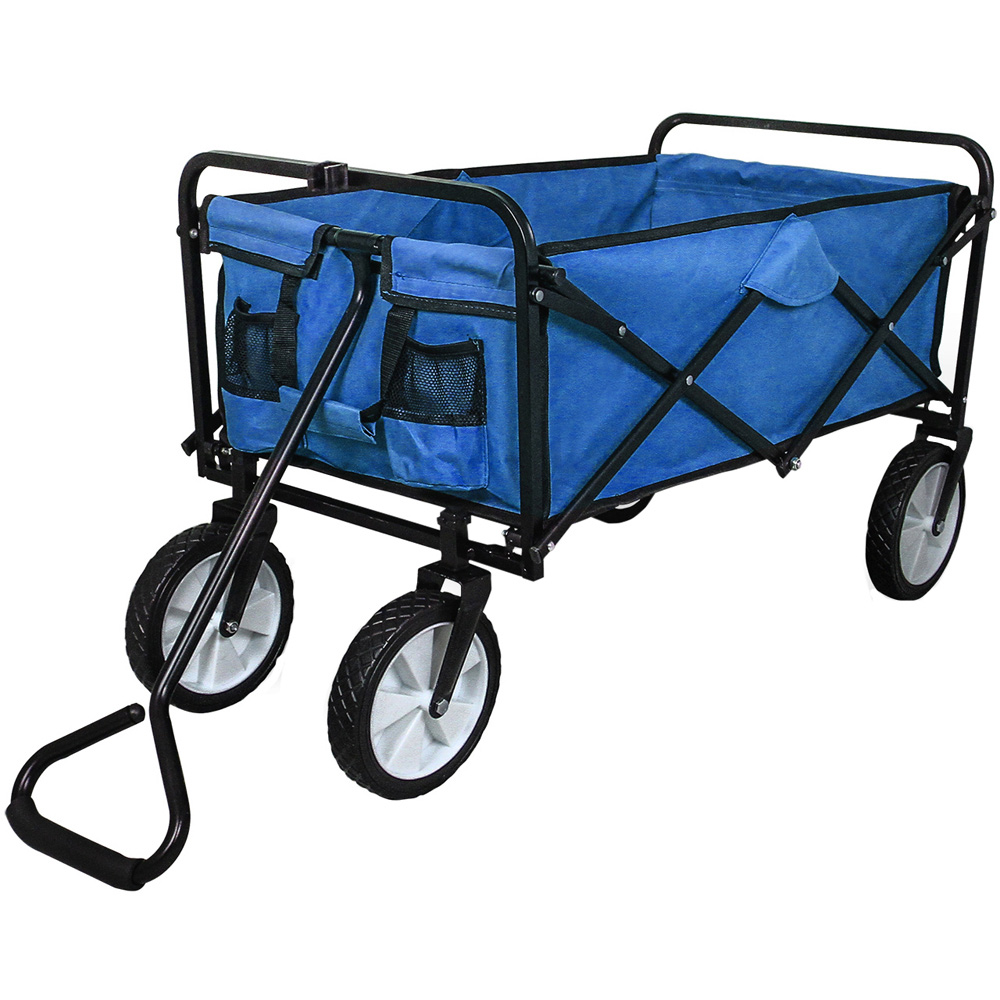 Foldable Garden Cart Wagon - Blue Image 3