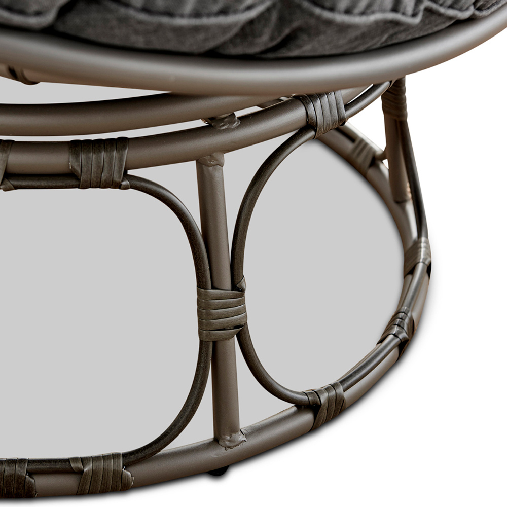 Furniturebox Luno Textured Grey Rattan Garden Chair with Cushion Image 8