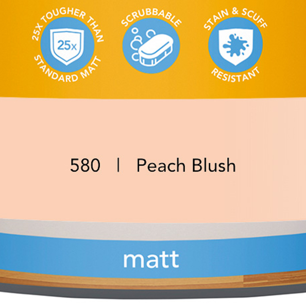 Wilko Tough & Washable Peach Blush Matt Emulsion Paint 2.5L Image 3