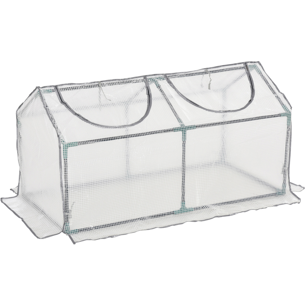 Outsunny White Plastic 2 x 4ft Mini Greenhouse Image 1