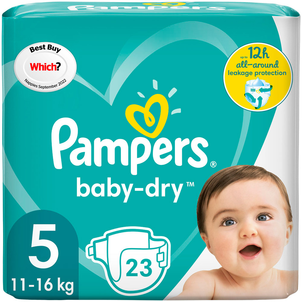 Pampers Baby Dry Nappies Size 5 x 23 Pack Image 1