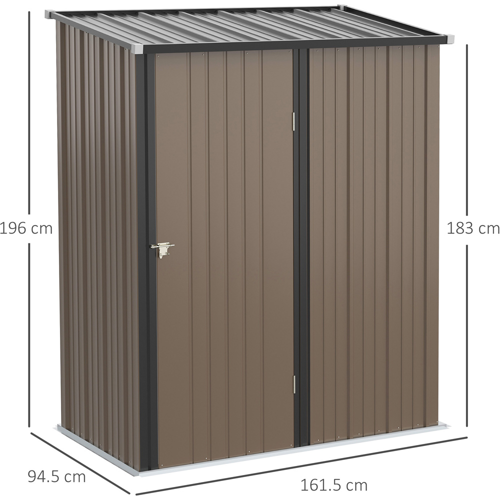 Outsunny 5.3 x 3.1ft Steel Outdoor Shed Image 6
