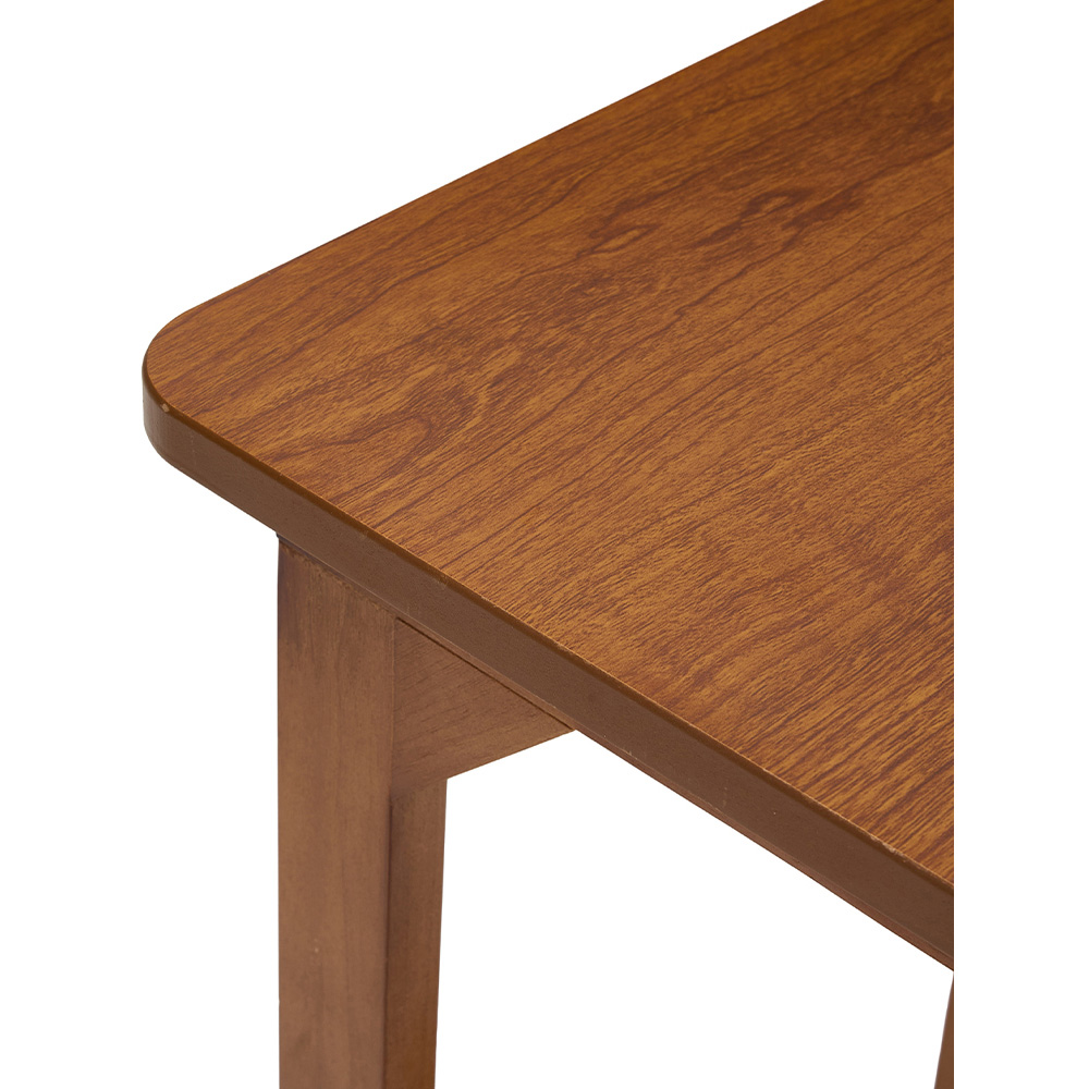 Living and Home Walnut C-Shaped Side Table with Flip-Top Storage and Wheels Image 3