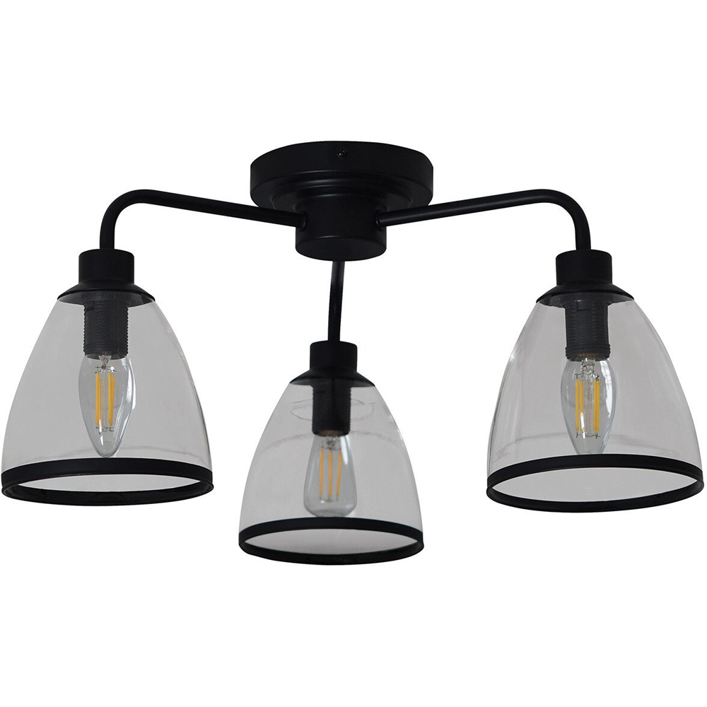 Black Edge 3 Light Ceiling Fitting Image 2
