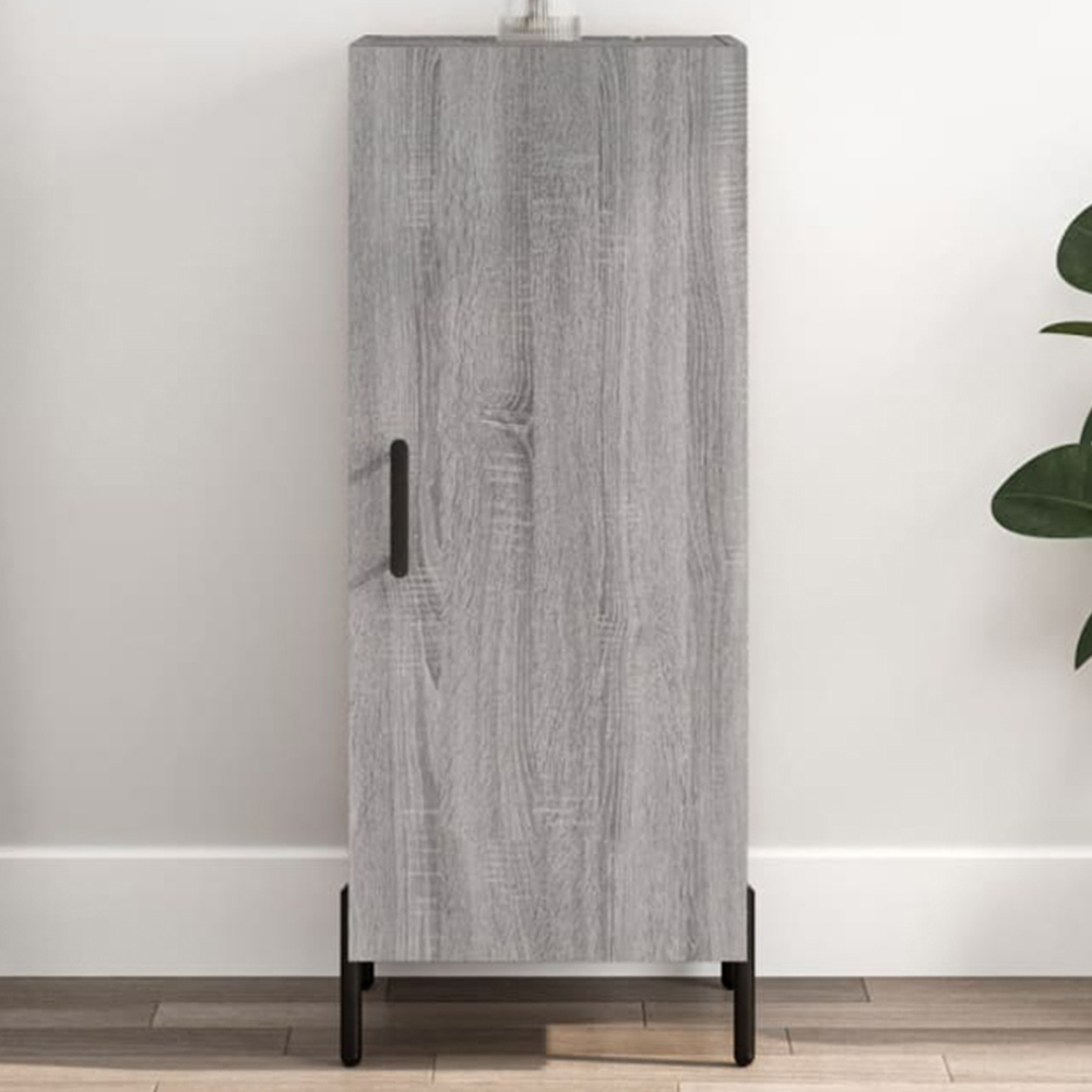 vidaXL Single Door Grey Sonoma Wooden Sideboard Image 1