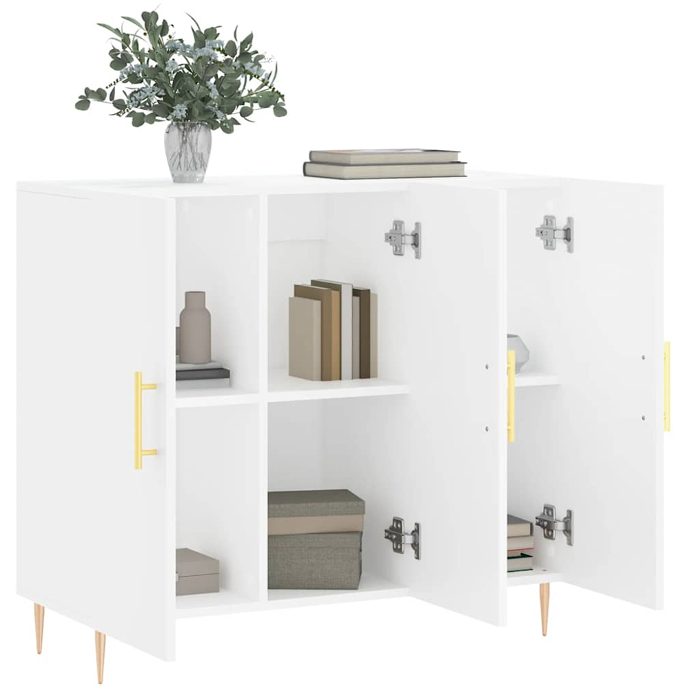 vidaXL 3 Door White Sideboard Image 4