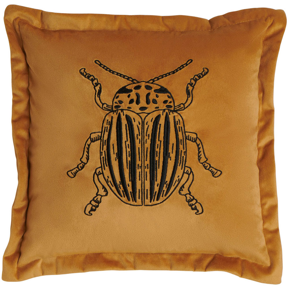 Wilko Ochre Beetle Cushion 35 x 35cm Image 1
