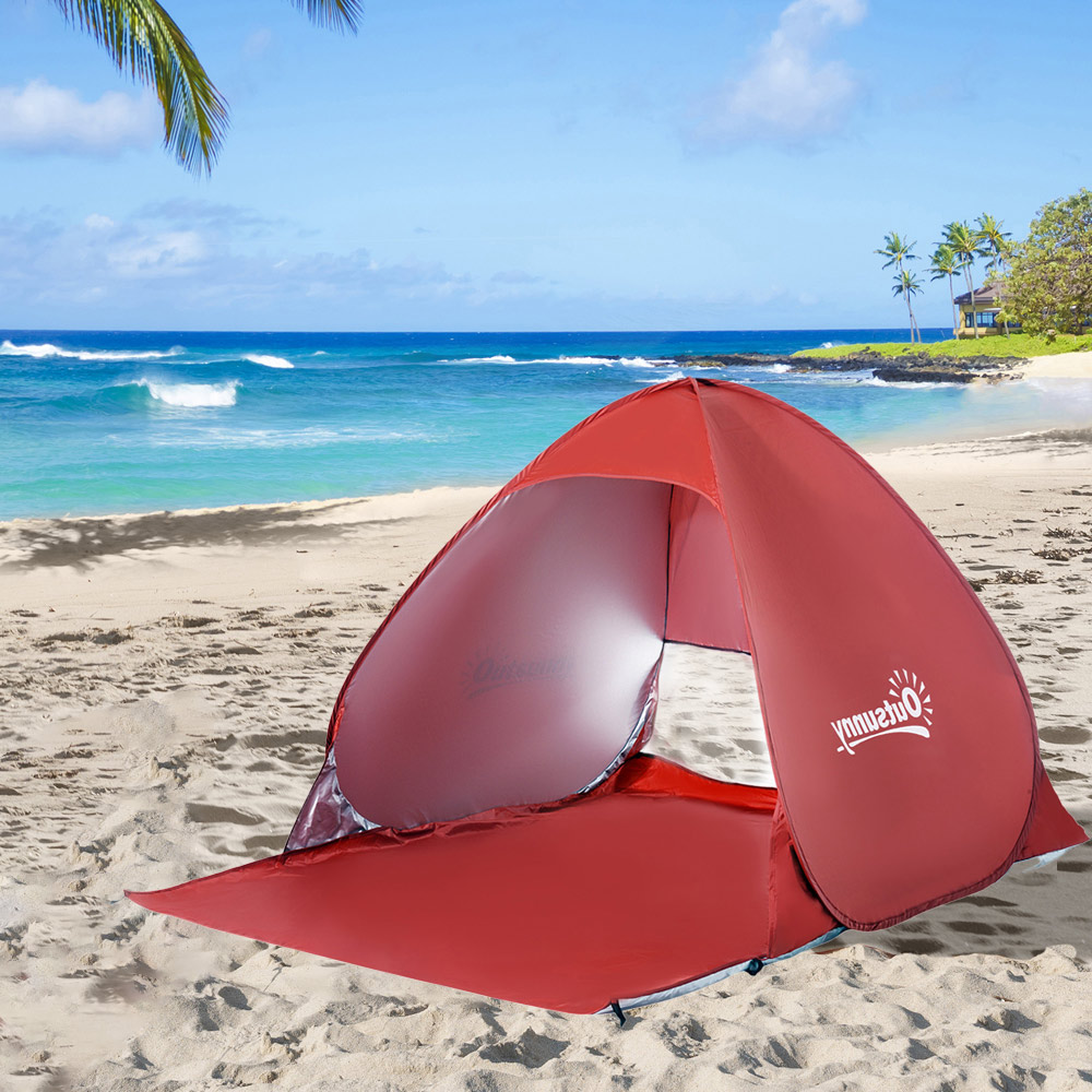Outsunny Red 2-Person Pop-Up UV Tent Image 2