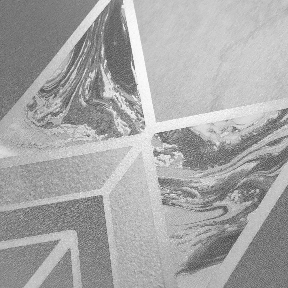 Muriva Elixir Geometric Silver Wallpaper Image 3