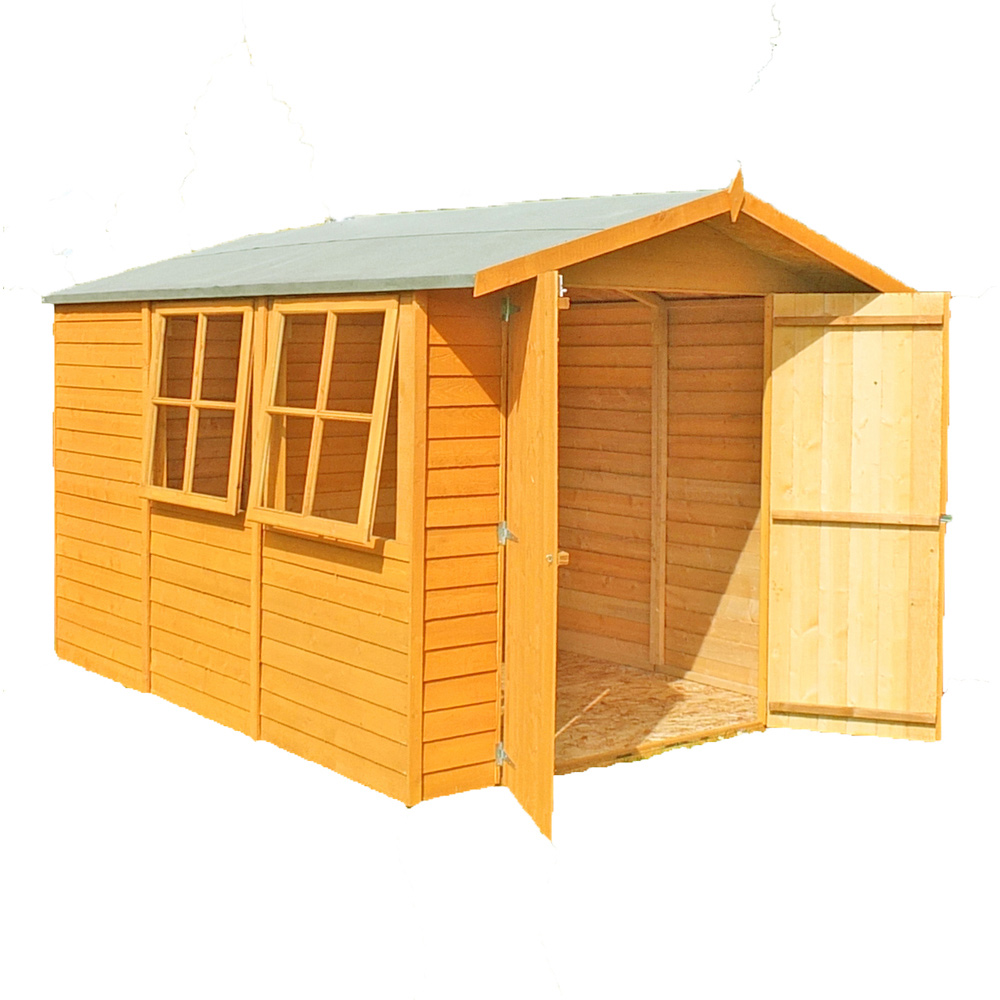 Shire 10 x 7ft Double Door Dip Treated Overlap Apex Shed Image 1