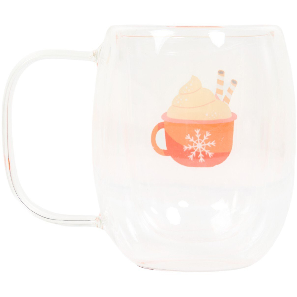 Double Wall Christmas Glass Mug Image 4
