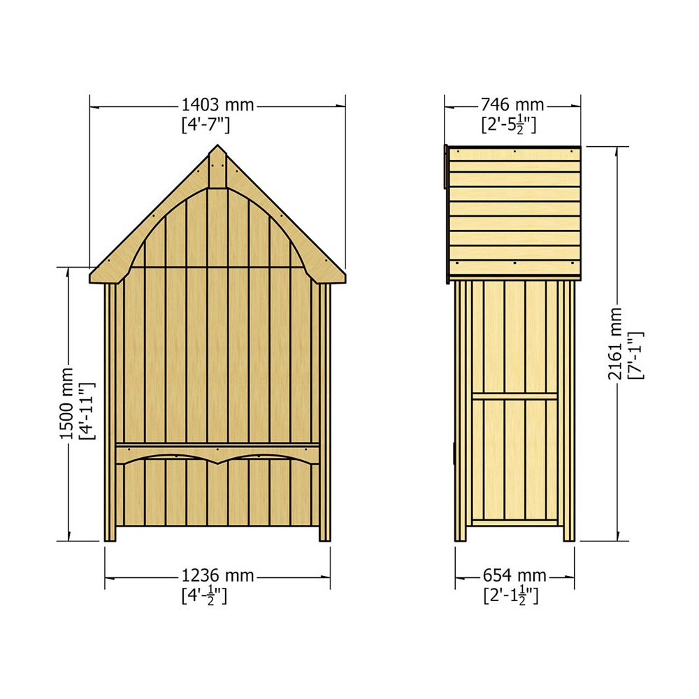 Shire Balsam 5 x 3ft Pressure Treated Arbour Image 5