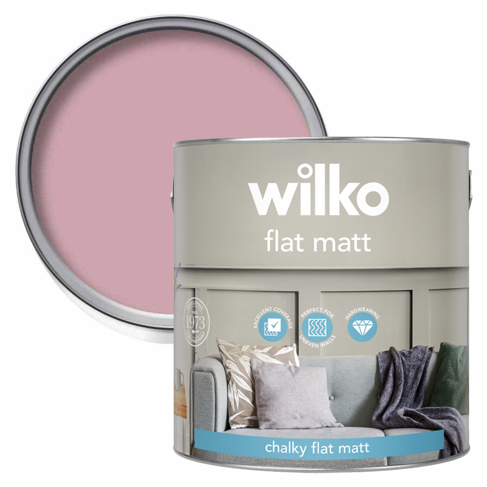 Wilko Elegant Rose Flat Matt Emulsion Paint 2.5L Image 1