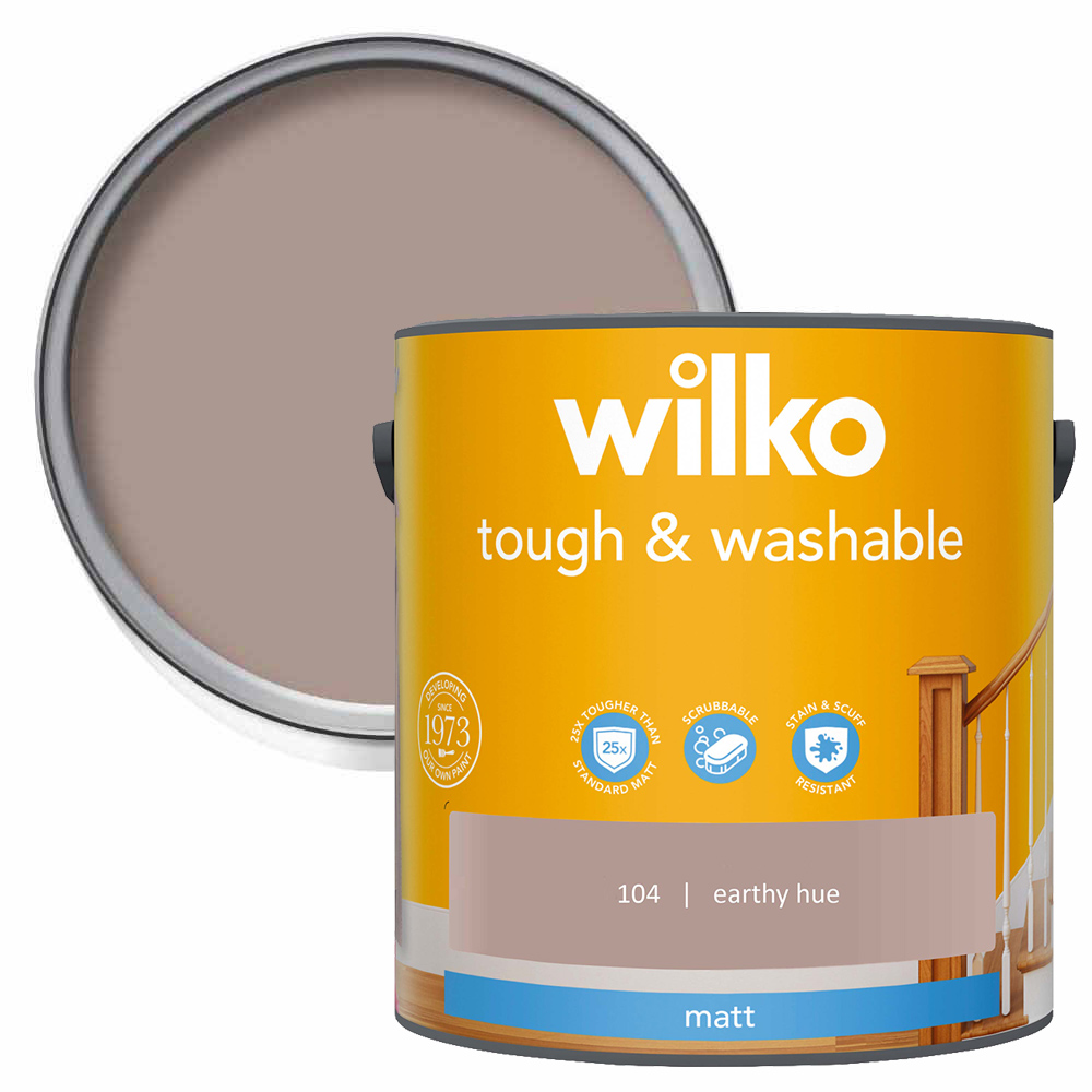 Wilko Tough & Washable Earthy Hue Matt Emulsion Paint 2.5L Image 1