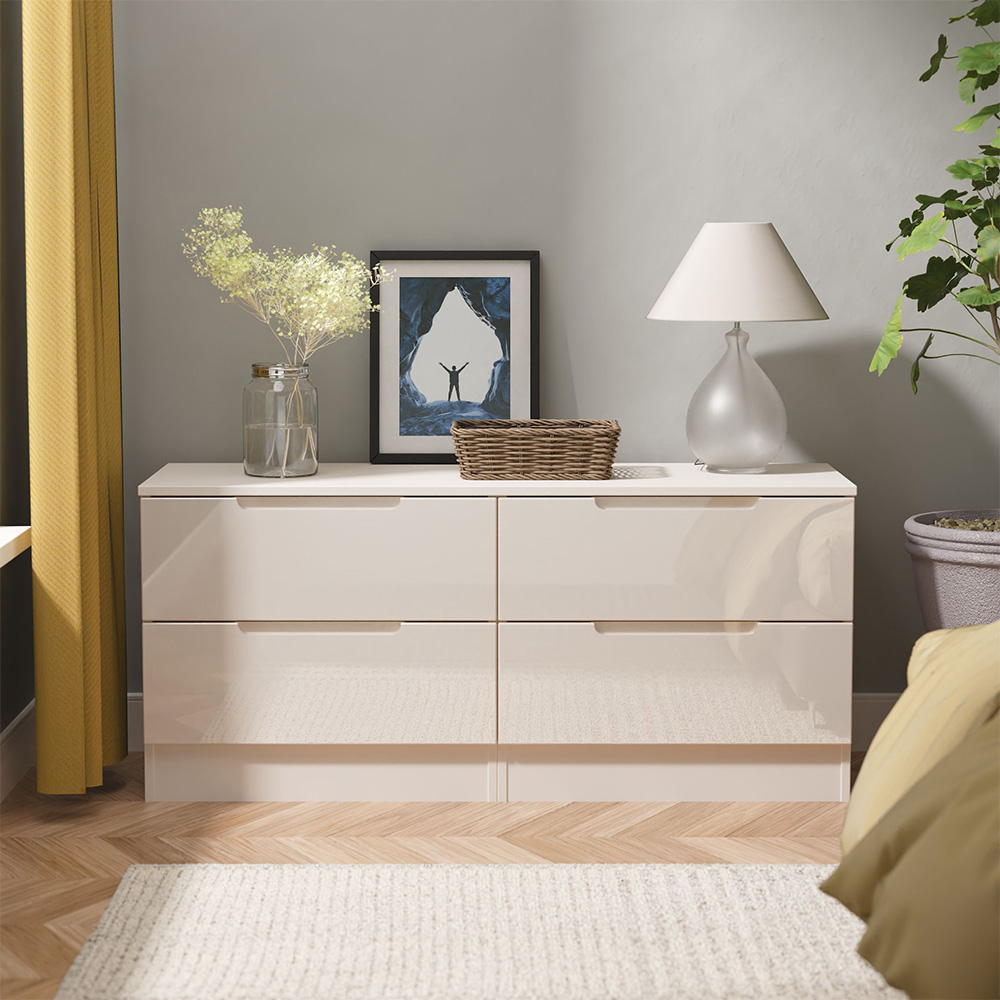 Crowndale Milan 4 Drawer Grey Gloss and Oak Bed Box Image 7