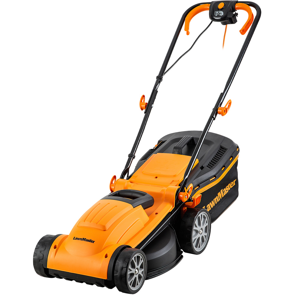 LawnMaster 1400W 34cm Rotary Electric Lawn Mower with Rear Roller Image 1