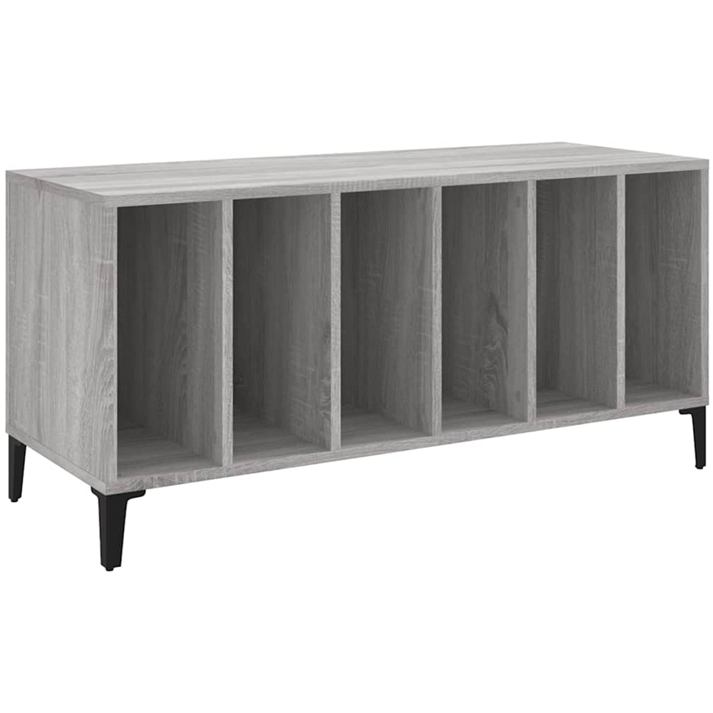 vidaXL 6 Shelf Grey Sonoma Record Cabinet Image 2