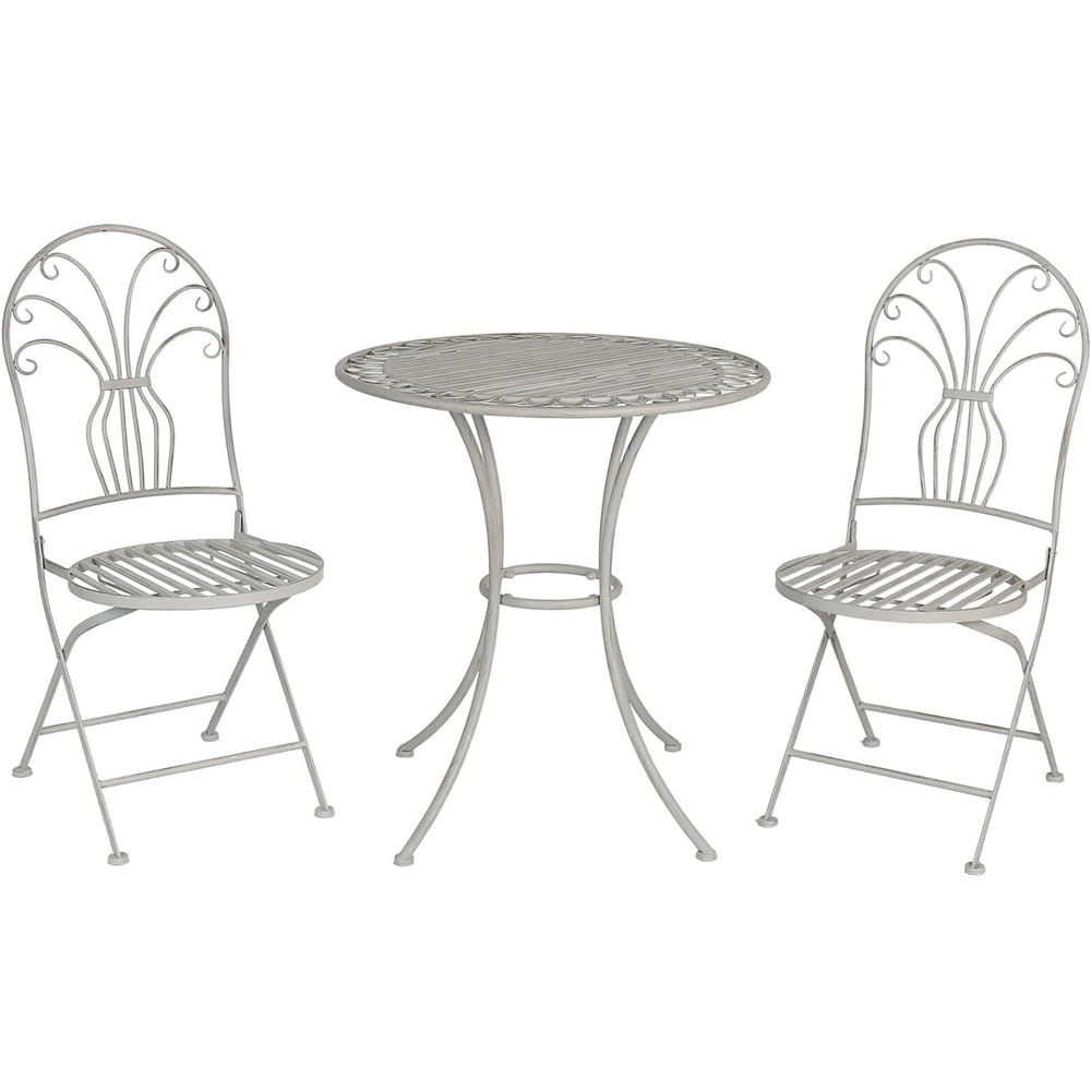 Glamhaus Salerno 2 Seater Bistro Set Antique Grey Image 2