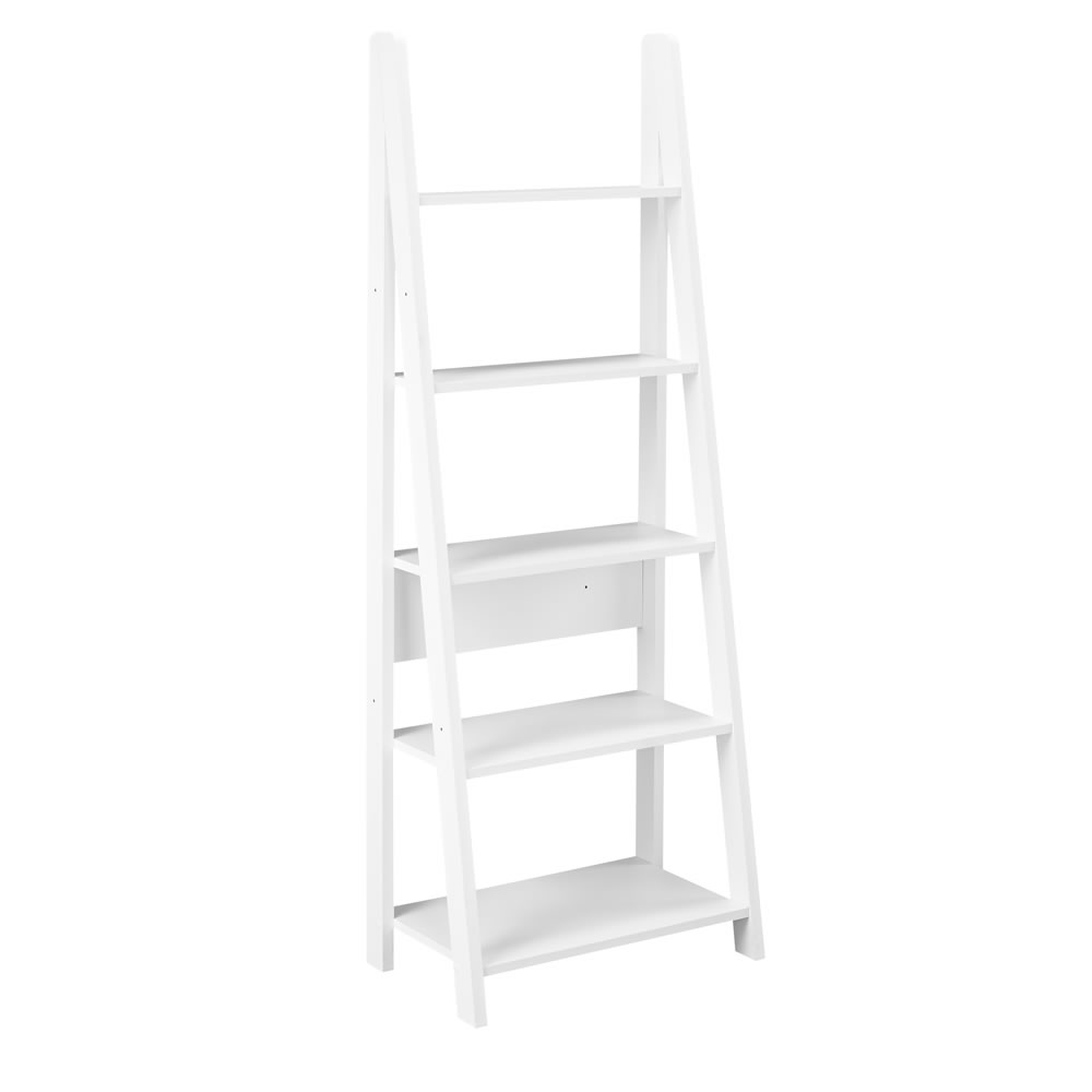 Wilko Scandinavia White Ladder Bookcase Image 1