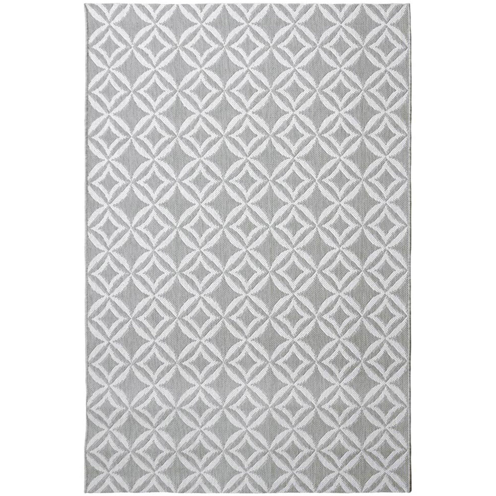 Indoor/Outdoor Rug Diamond Tile Grey 160 x 230cm Image 1