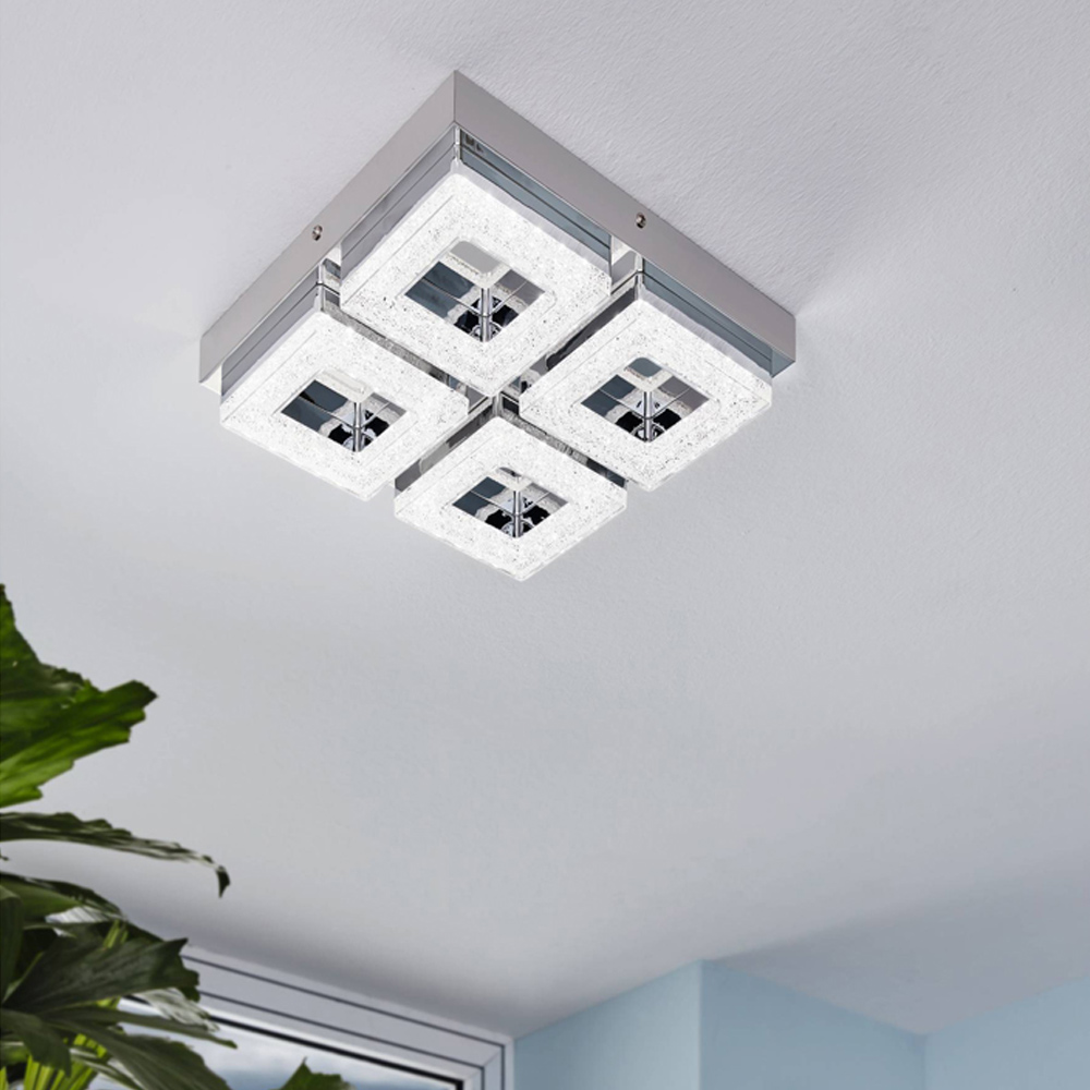 EGLO Fradelo 4 Light LED Square Ceiling Light Image 2