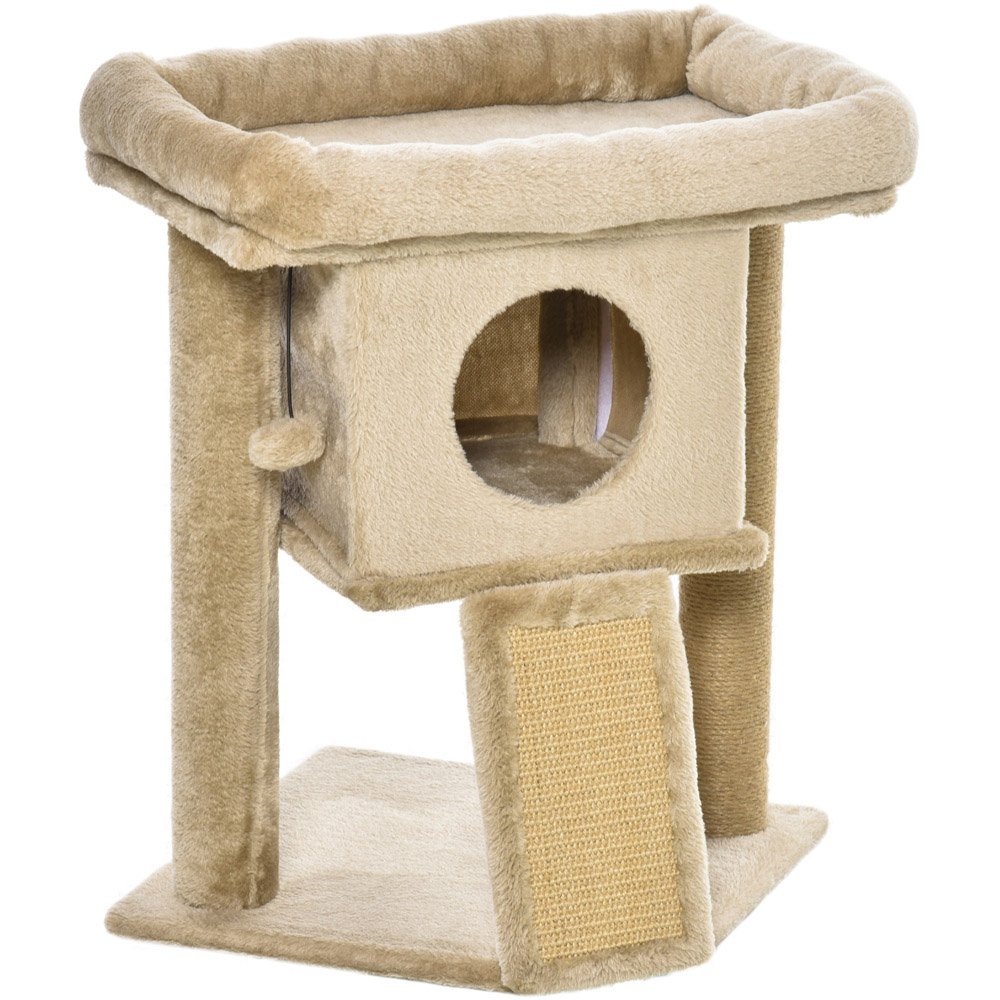 PawHut Brown Cat Activity Tree 57cm Image 1