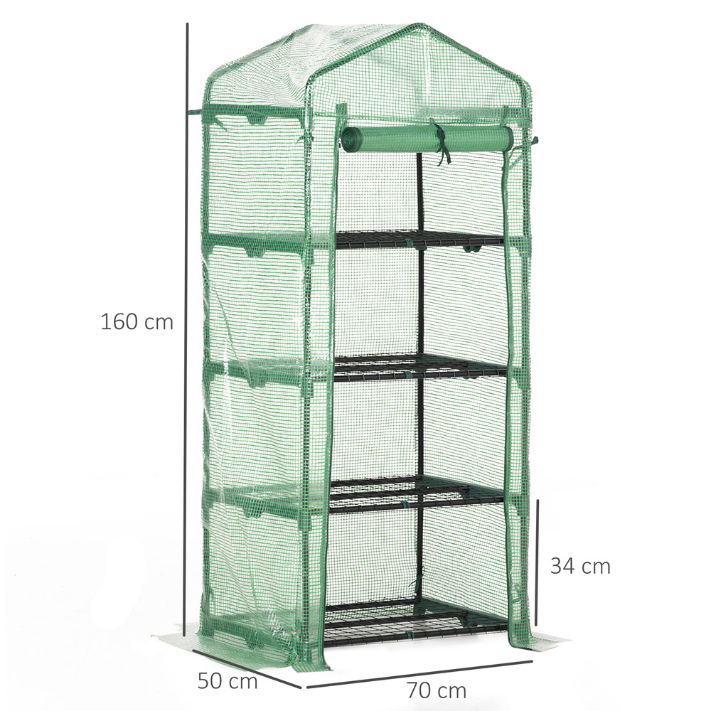 Outsunny 4 Tier Green PE 2.2 x 1.6ft Portable Greenhouse Image 6
