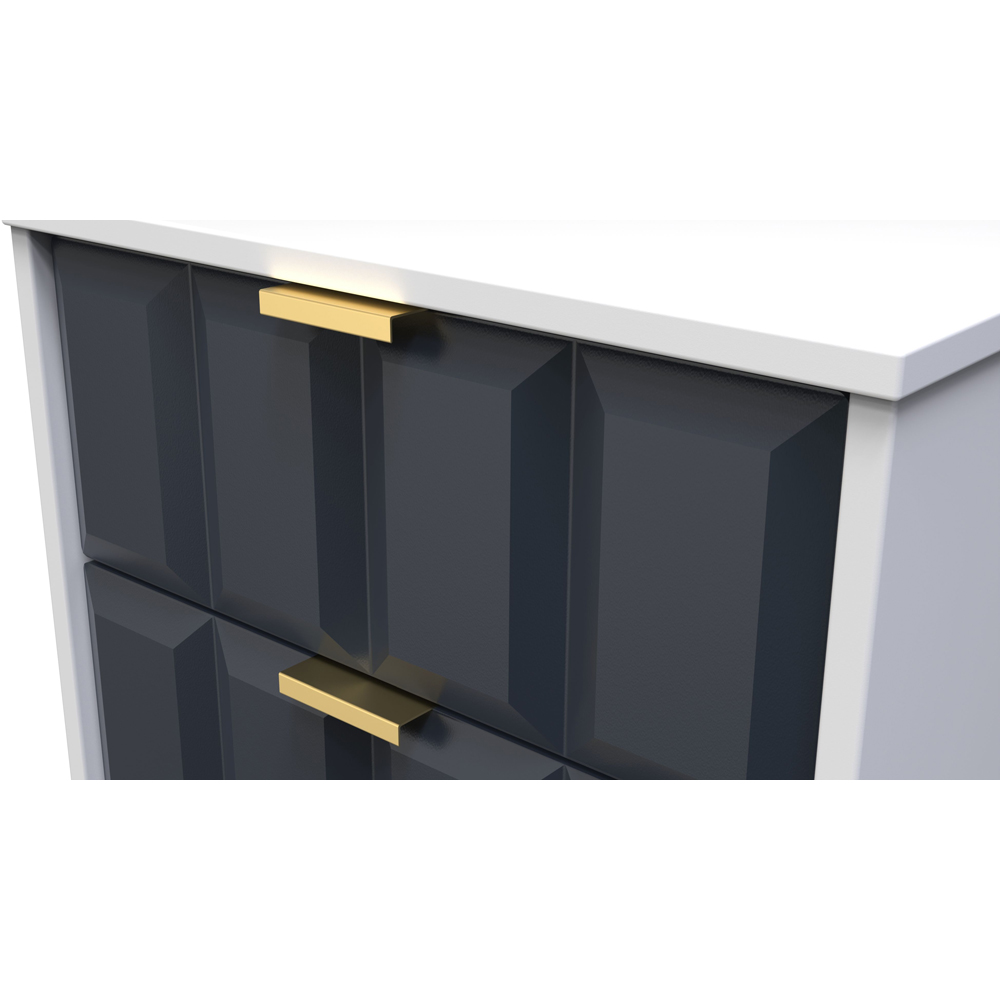 Crowndale Cube 5 Drawer Matt Indigo and White Narrow Chest of Drawers Ready Assembled Image 5