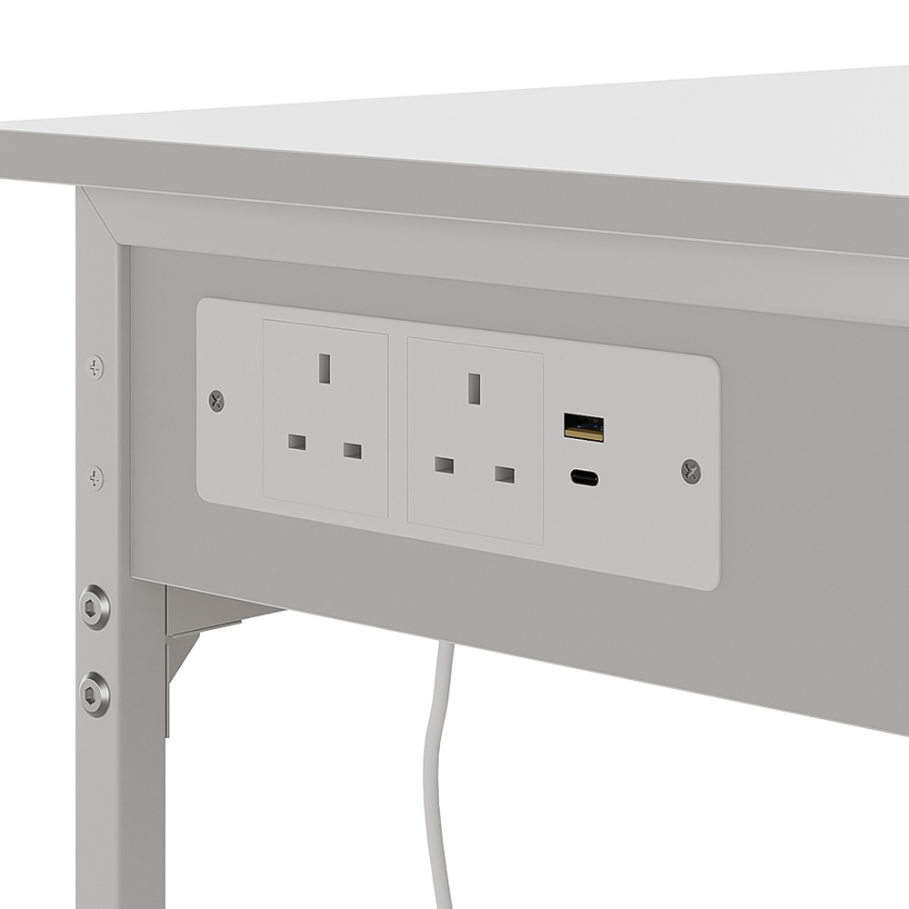 Living and Home Single Drawer White Bar Table with Built-In Charging Station Image 5