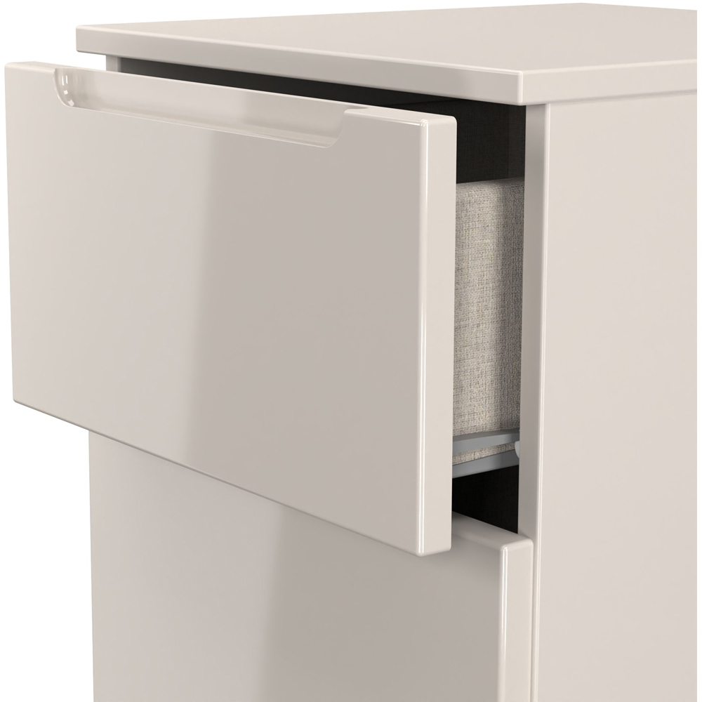 Crowndale Milan 3 Drawer Kashmir Gloss and Kashmir Bedside Cabinet Ready Assembled Image 5