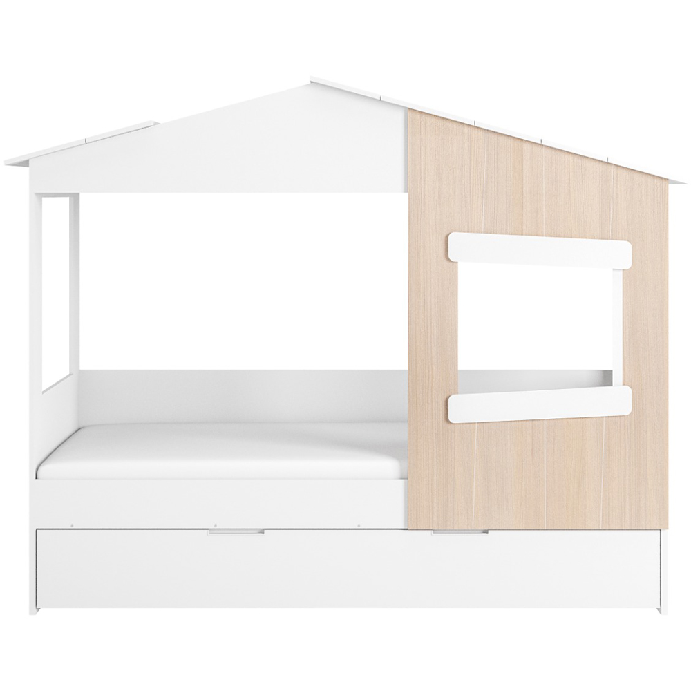 Flair Dreamland White and Oak Play House Bed Frame with Trundle Image 3