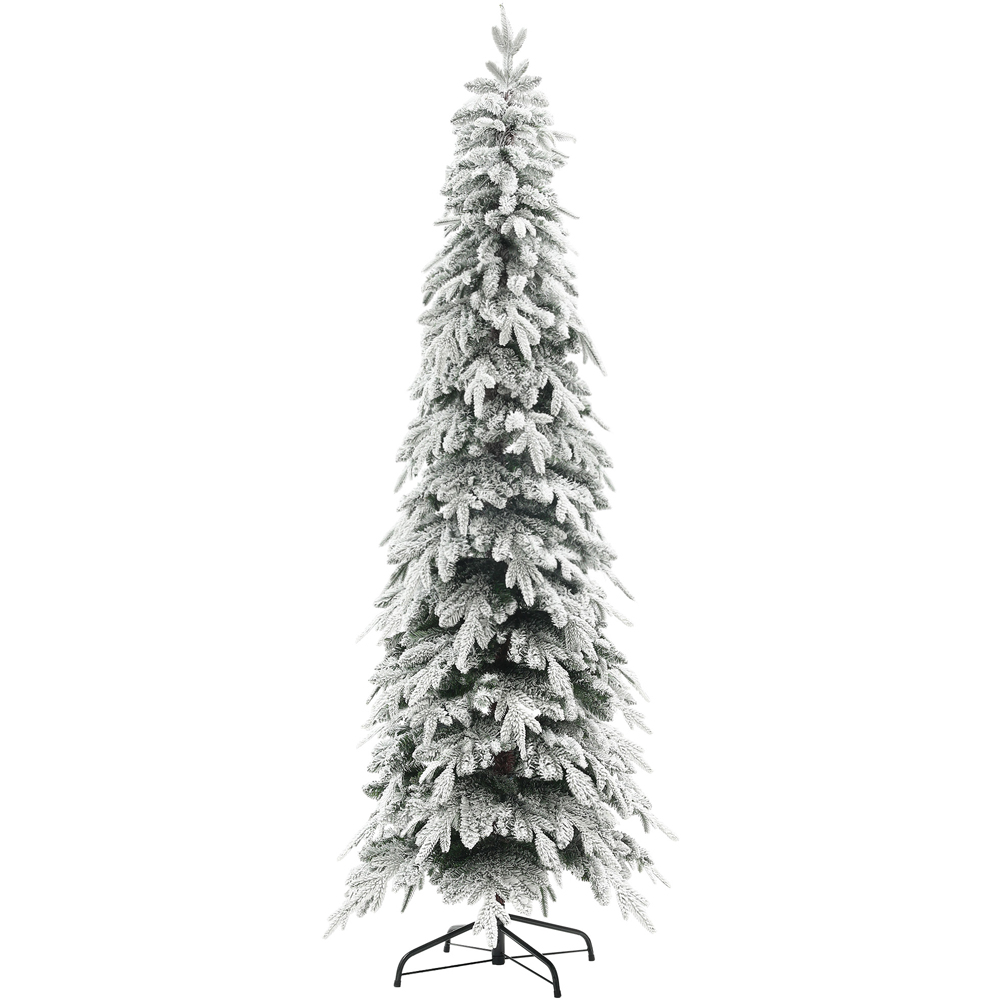 Everglow Snow Flocked Pencil Artificial Christmas Tree 7ft Image 1