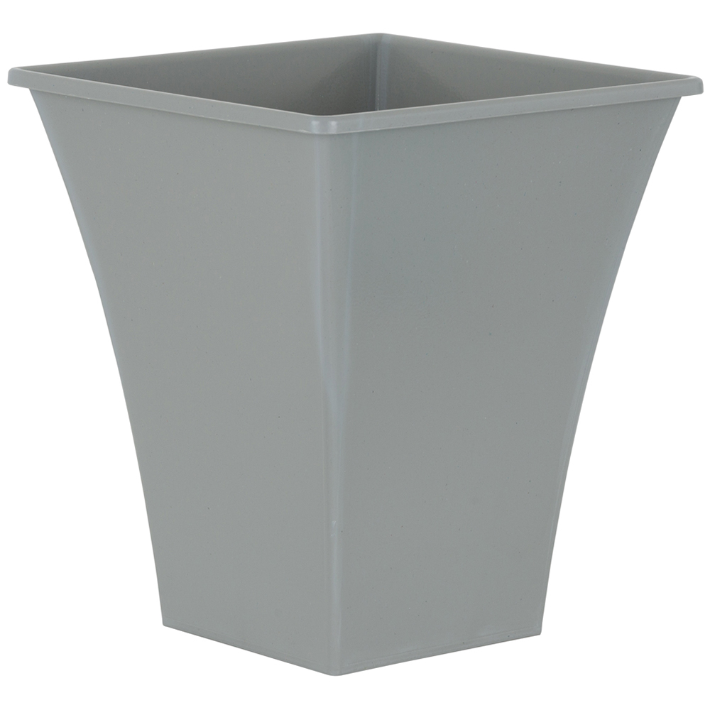 Wham Metallica Cement Grey Recycled Plastic Square Planter 23cm 4 Pack Image 4
