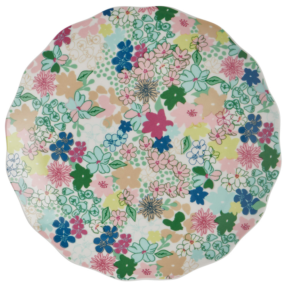 Wilko Ditsy Floral Cake Plate Image 1