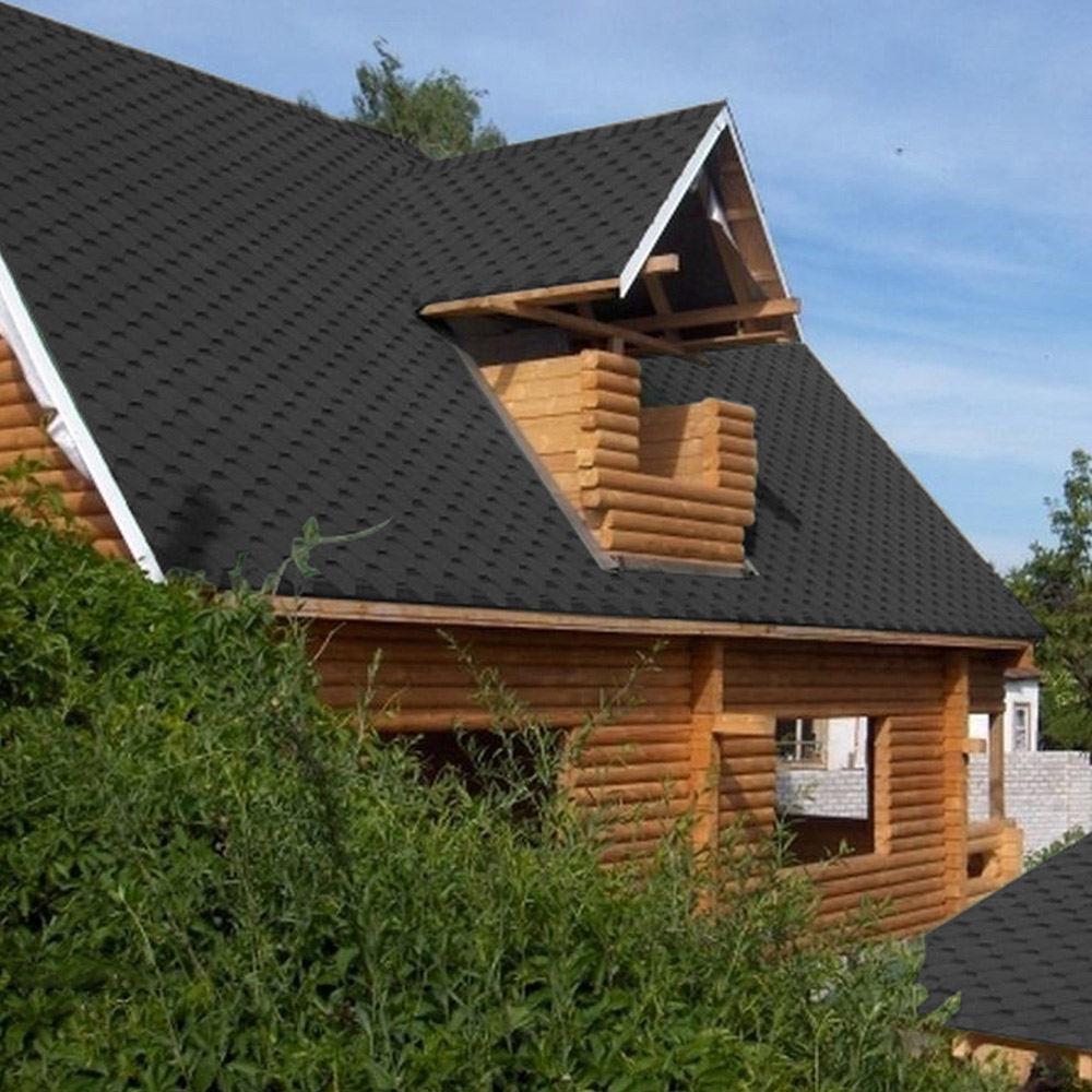 Living And Home Black Self-Adhesive Asphalt Shingles Bitumen Roofing 330 x 1000cm Image 2