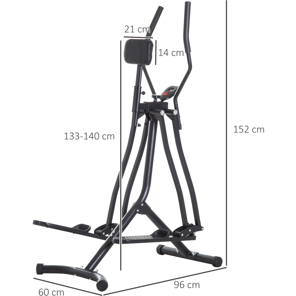 HOMCOM Black Home Air Walker Exercise Machine with LCD Monitor Image 7