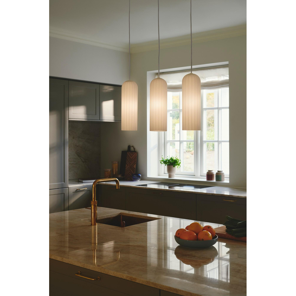 Nordlux Miella 3-Rail White Fluted Glass Pendant Light Image 2