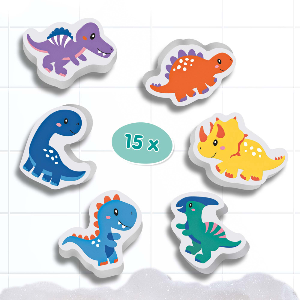 SES Creative Tiny Talents 15-Piece Foam Bath Dinos Toy Set Image 3