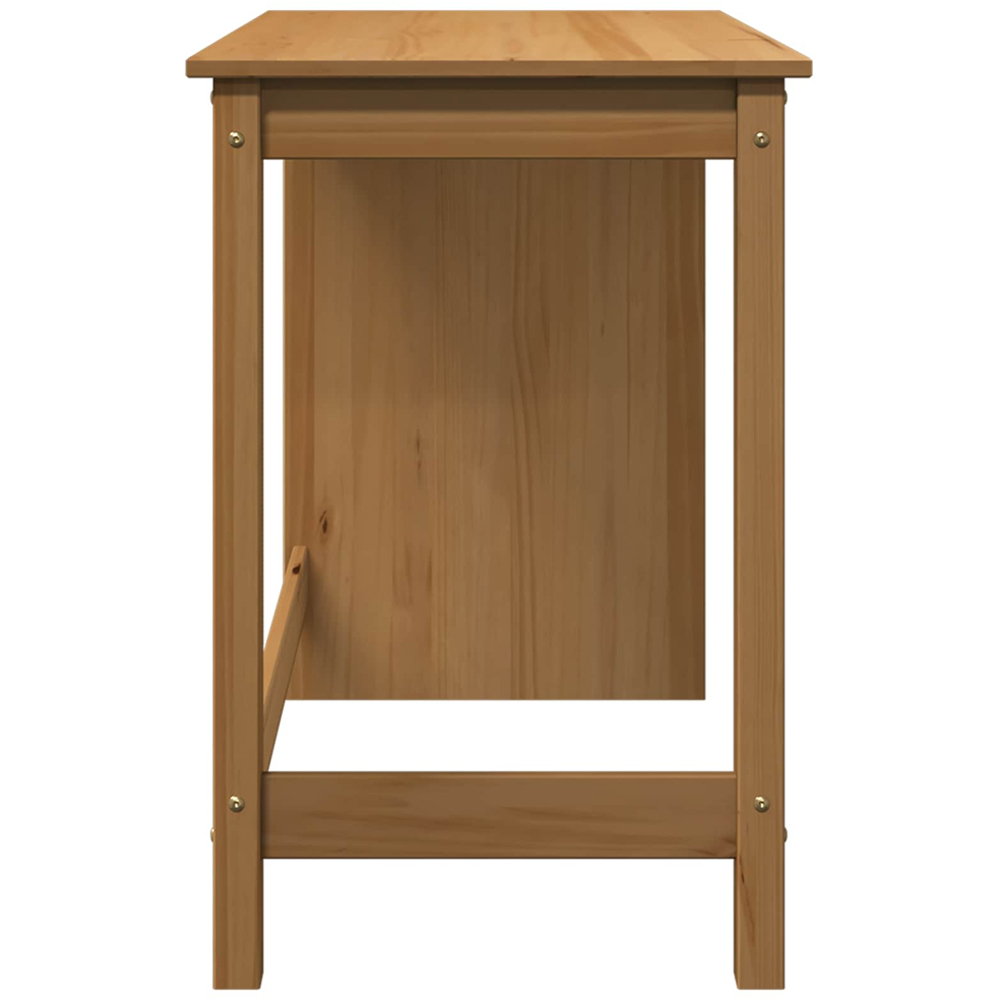 vidaXL Minimalist Compact Pine Wood Desk Honey Brown Image 5