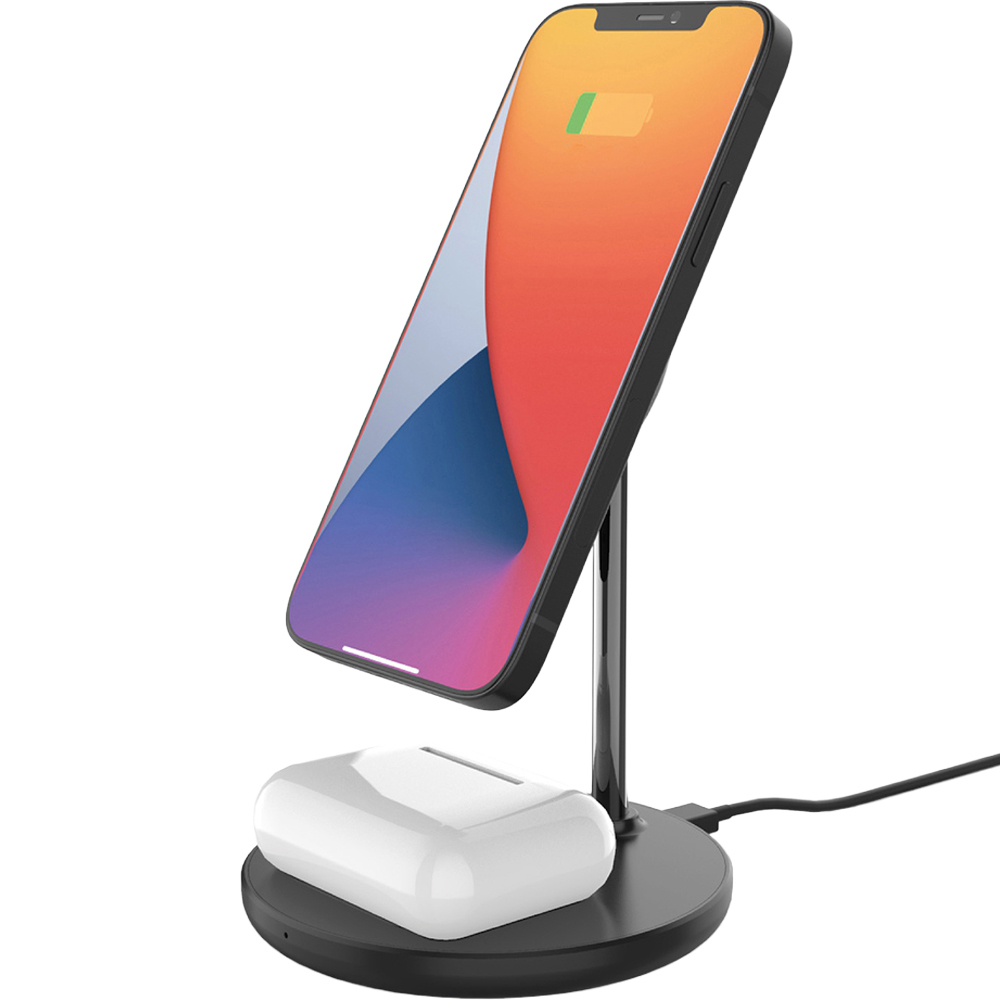 SilverLabel 2-in-1 Black Wireless Charging Stand Image 5