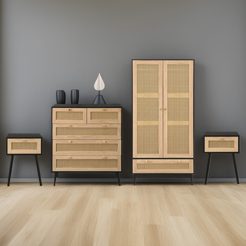 Birlea Croxley Black 4 Piece Bedroom Furniture Set Image 1